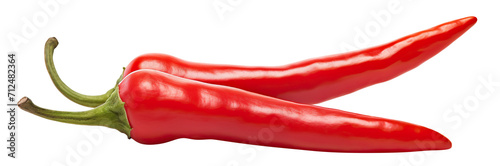 Delicious red chili peppers cut out