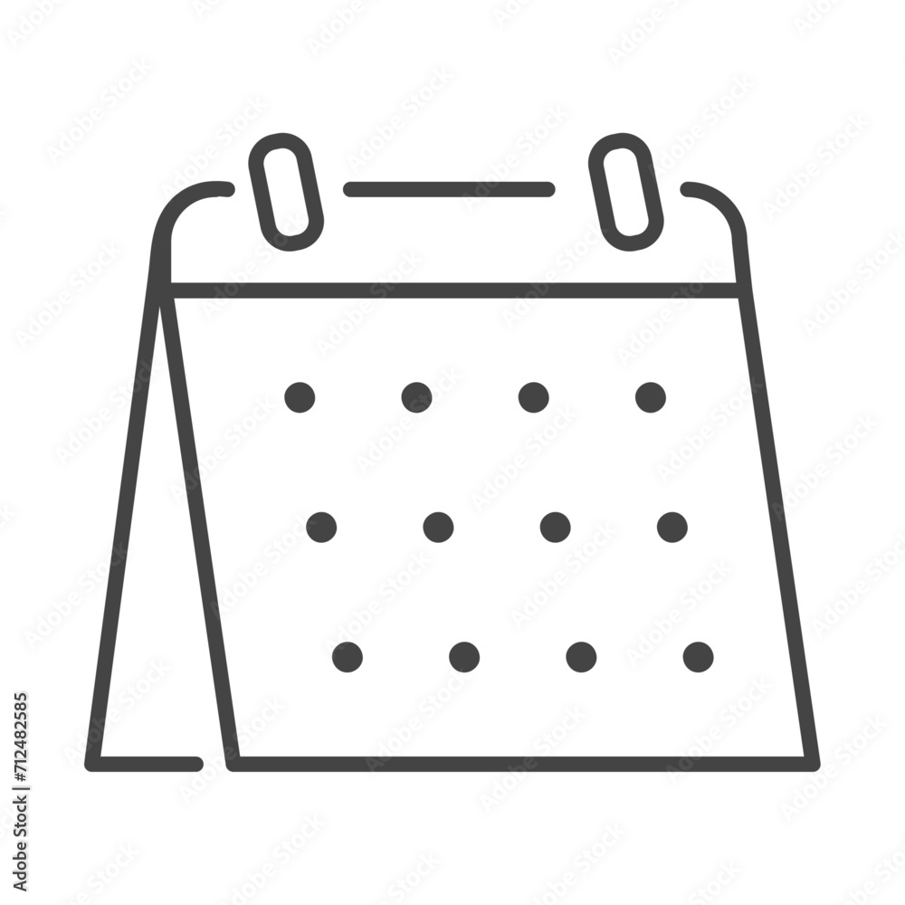 Vector illustration. Calendar flat icon. Gray icon on isolated on white background. Perfect for your creative idea.