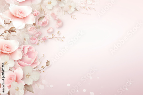 Flower wedding background , beautiful , elegent , pastels light colors. © Cheetose