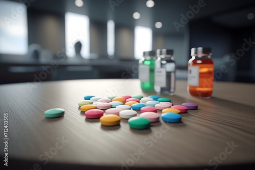 View of medicines sits on the table