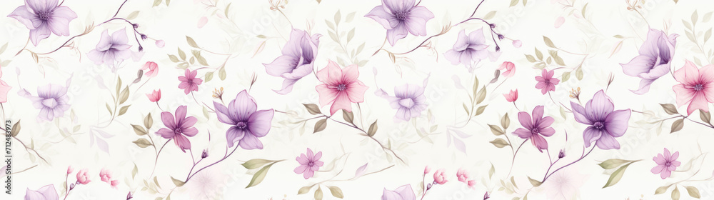 Floreal banner with pastel colors in neutral background