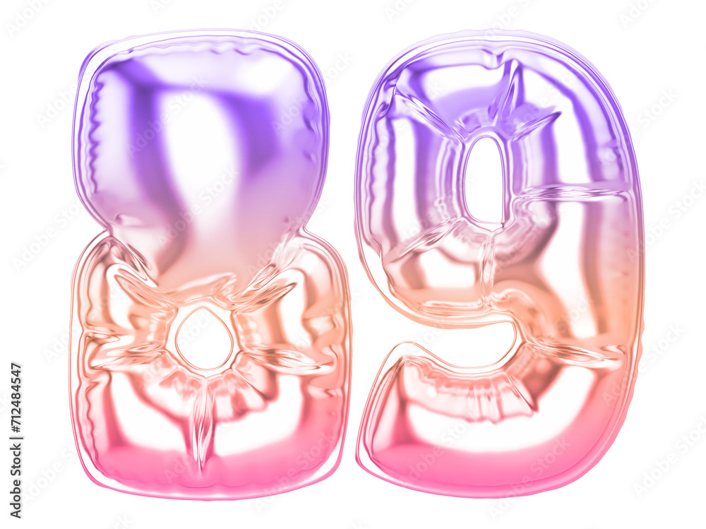 89 Gradient 3D Number 89 Gradient 3D Number