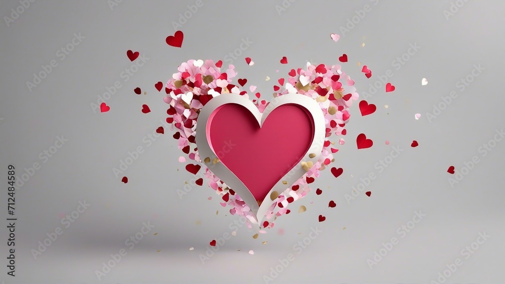 background with hearts A transparent background with many hearts in different sizes and colors. The hearts are red, pink,  