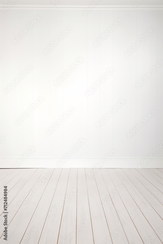 Minimalist Empty White Room with Clean Wooden Floor Minimalist Empty White Room with Clean Wooden Floor