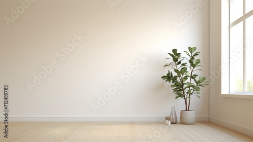 Many different houseplants in pots on floor near white wall indoors  space for text