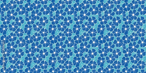 Pattern of blue flowers. Generative AI. photo