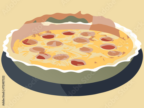Quiche Lorraine with smoked bacon