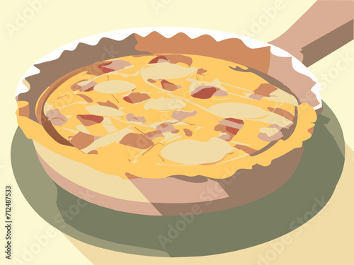 Quiche Lorraine with smoked bacon