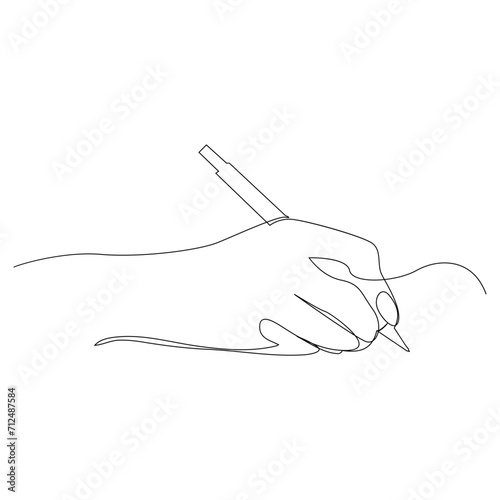 Education Pen continuous single line outline vector art drawing and simple one line minimalist design 