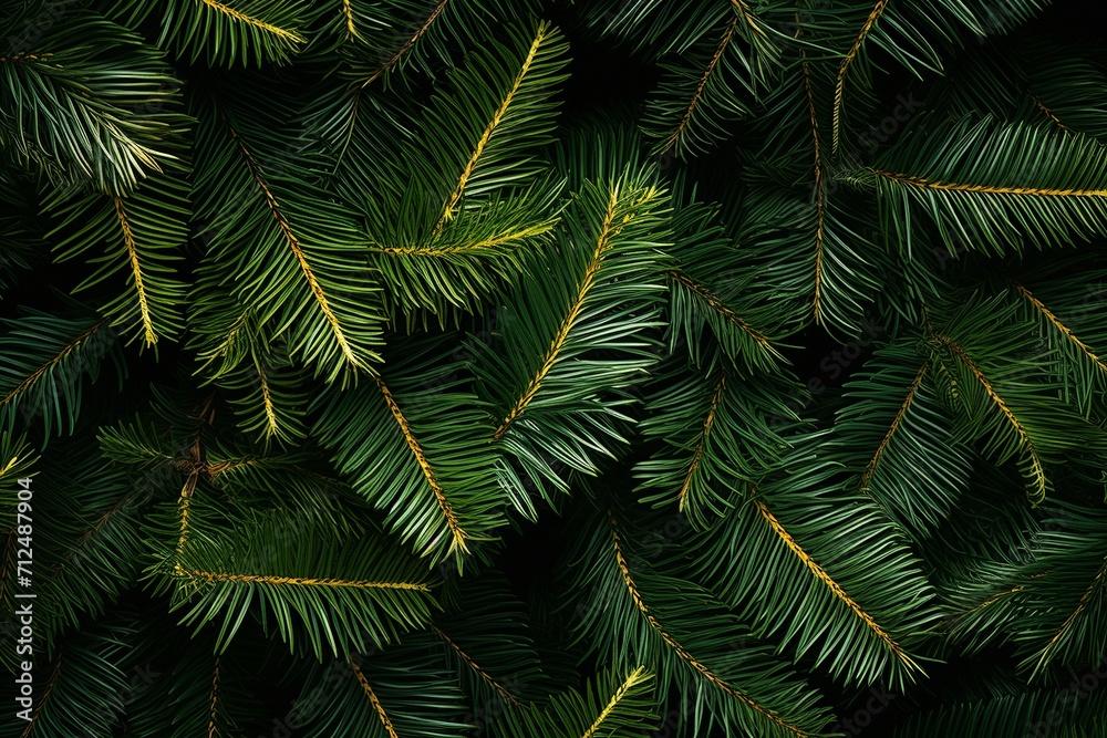 Nature's Embrace: Lush Pine Tree Branches Close-Up