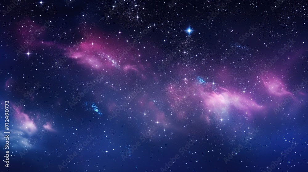Cosmos Space Filled with Countless Stars. Blue Purple Pink Colors, Celestial, Universe, Astronomy
