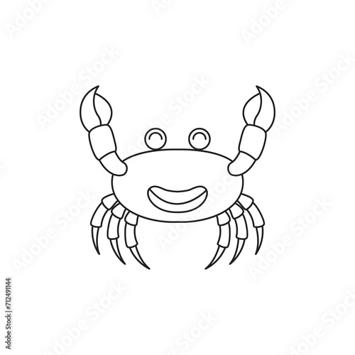seafood crab cartoon icon logo design vector