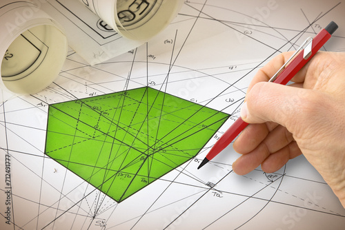 Construction of three-dimensional polygons according to the rules of descriptive geometry