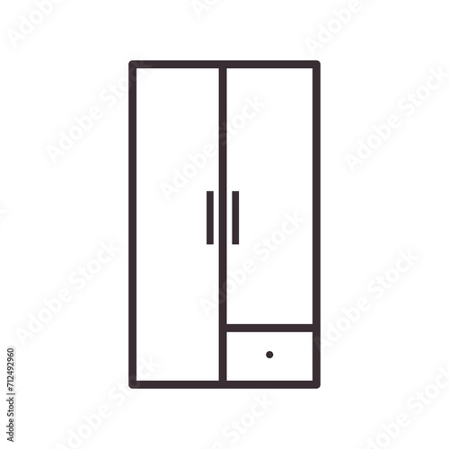 cupboard minimalist icon logo design vector