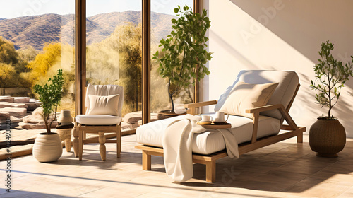 Scandinavian Elegance: Modern White Interior with Comfortable Furniture, Cozy Atmosphere, and Stylish Decor. © Taslima