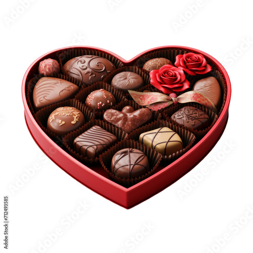 Valentine chocolates in heart shaped box © Denis