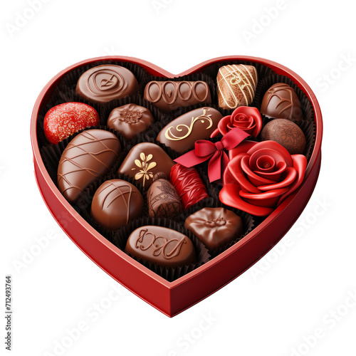 Valentine chocolates in heart shaped box © Denis