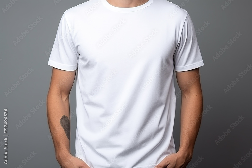 Woman in White Tshirt Mockup created with Generative AI Woman in White Tshirt Mockup created with Generative AI