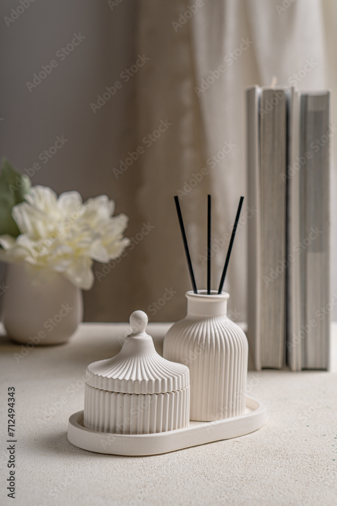 White box for small items in the interior of a white room White box for small items in the interior of a white room