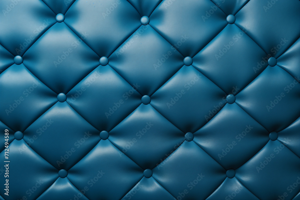 Blue leather capitone background texture Blue leather capitone background texture