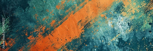 Dynamic grunge texture artwork in earthy tones of orange-brown and green, purposefully created for impactful poster and web banner applications,fitting seamlessly into the worlds of extreme sportswear photo