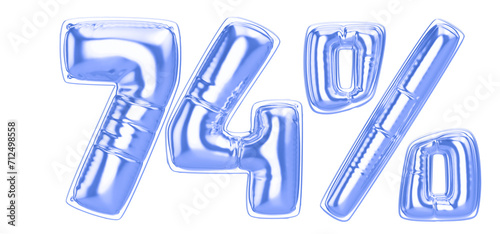 74 Percent Blue  Balloon 3D Number © Graphic123