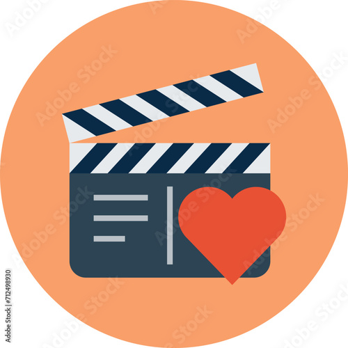 movie clapper board vector. love and romance icon vector. valentine's day vector icon. heart icon transparent background. friendship, affection, appreciation, devotion, emotion symbol and icon