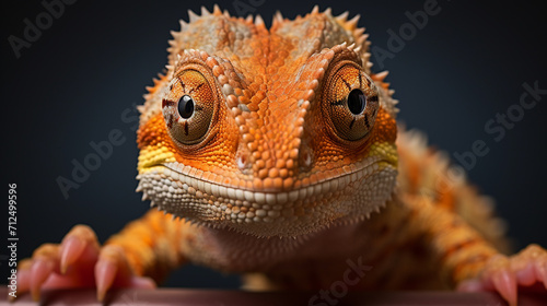 close up of a iguana head cute eye , Generate AI © VinaAmeliaGRPHIC