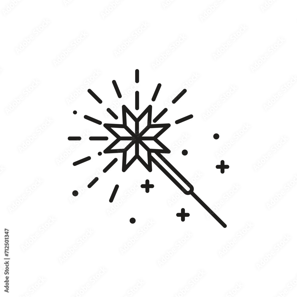 Sparkler stick icon, isolated on white background, vector illustration Sparkler stick icon, isolated on white background, vector illustration