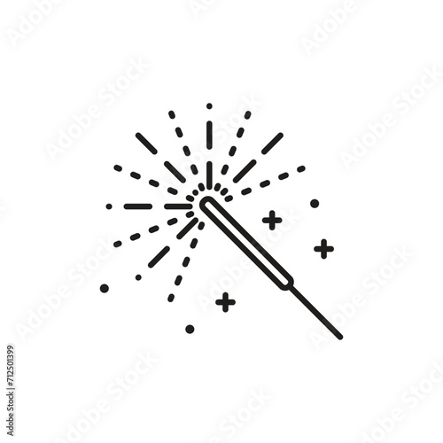 Sparkler stick icon, isolated on white background, vector illustration
