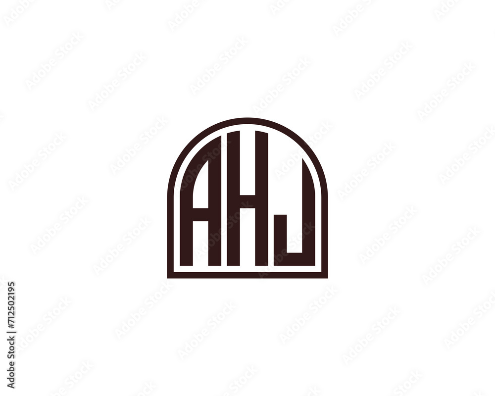 AHJ logo design vector template