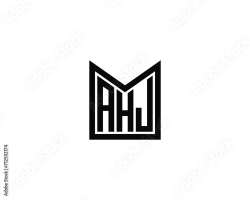 AHJ logo design vector template