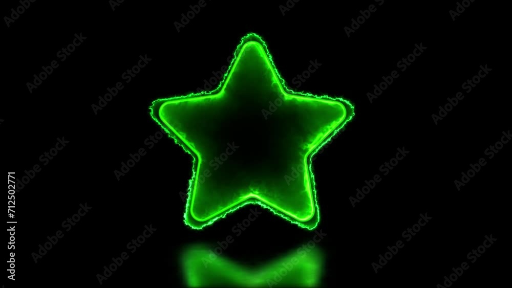 Looping glowing star shaped neon frame effect, black background. Looping glowing star shaped neon frame effect, black background.