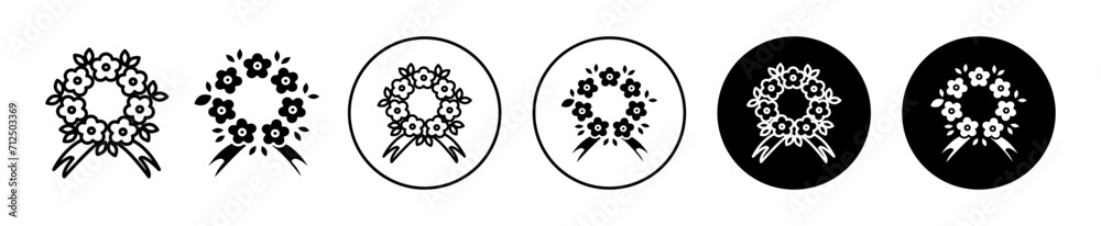 funeral wreath flat line icon set. funeral wreath Thin line illustration vector funeral wreath flat line icon set. funeral wreath Thin line illustration vector