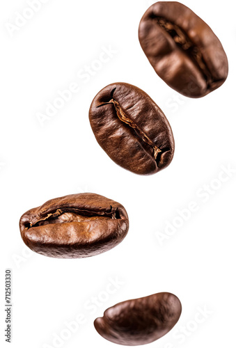 Roasted Coffee beans illustration PNG element cut out transparent isolated on white background ,PNG file ,artwork graphic design.