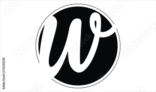 w letter Abstract logo template - circle w sign vector photo