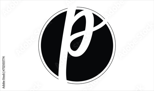 p letter Abstract logo template - circle p sign vector