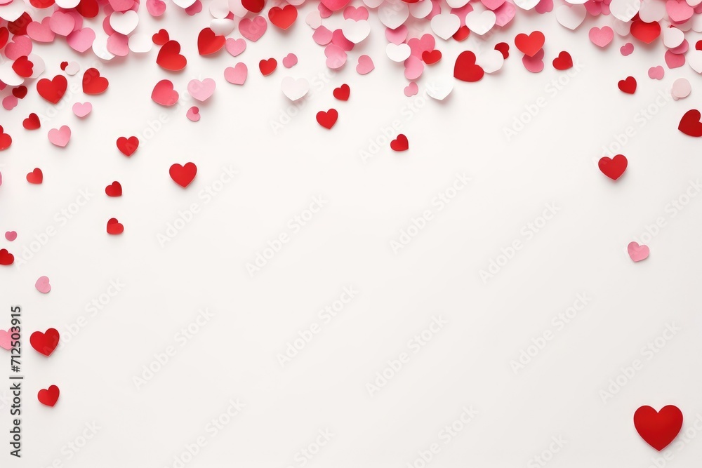 Red and pink heart shape isolated in white background. Background concept for romantic and happy valentine days