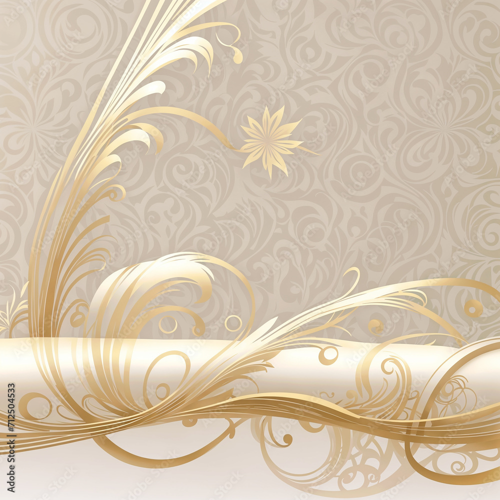 Abstract gold and white luxury background - generated by ai Abstract gold and white luxury background - generated by ai