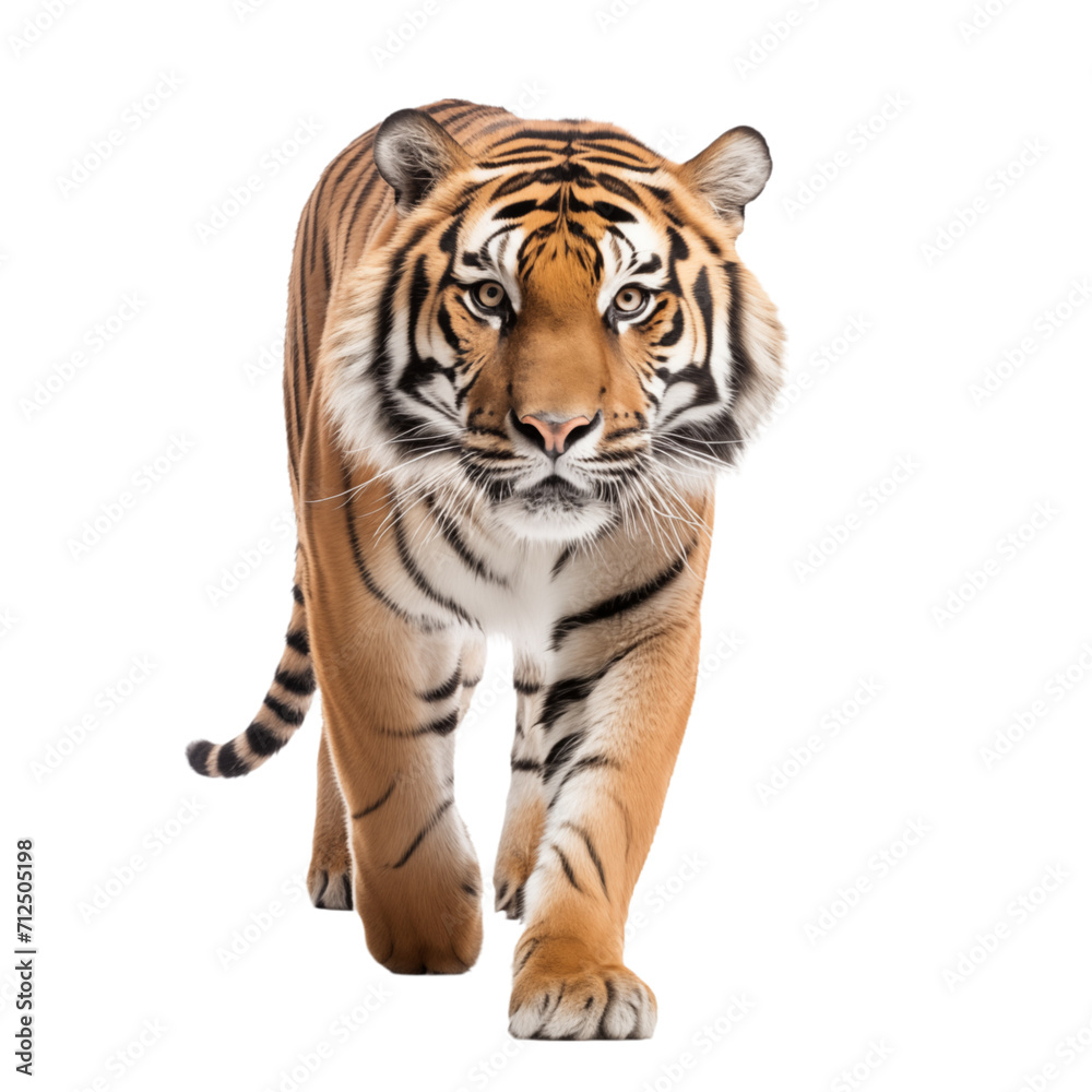 Fototapeta premium A Tiger with a Black Nose and Whiskers AI-Generated