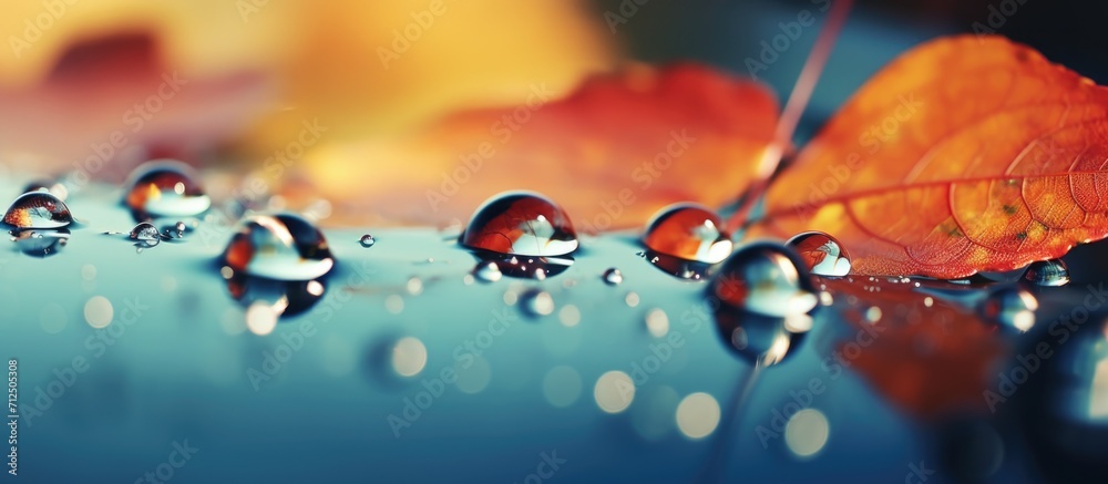 Rain, water droplets, abstract concept, autumn.