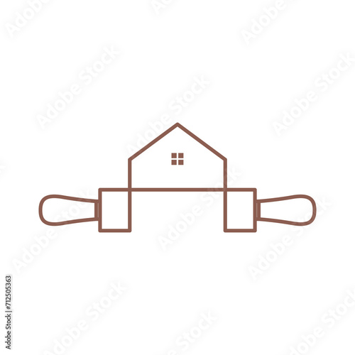 kitchen home line logo design