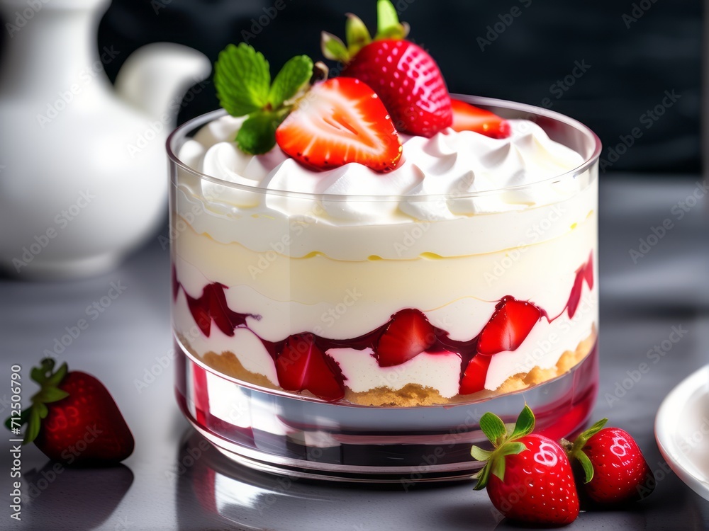 Berry dessert, cheesecake, trifle, mouse in a glass.. Dessert in glasses with fresh strawberries, whipped cream and biscuit. romentic Healthy food, vegan food. sugar, gluten and lactose free homemad. Berry dessert, cheesecake, trifle, mouse in a glass.. Dessert in glasses with fresh strawberries, whipped cream and biscuit. romentic Healthy food, vegan food. sugar, gluten and lactose free homemad.