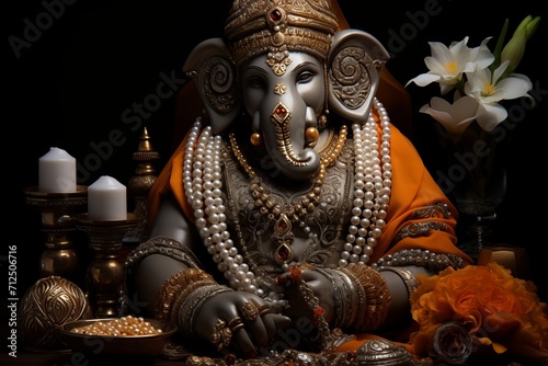 Gudi padwa ganesha, celebration and auspicious beginnings in the spirit of the indian new year photo