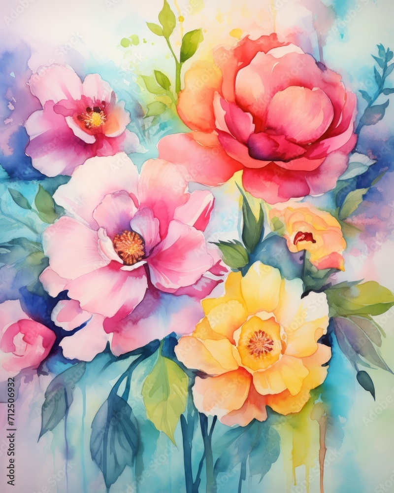 beautiful painting floral background.