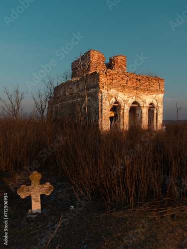 Ruins orthodox church architecture falling to pieces