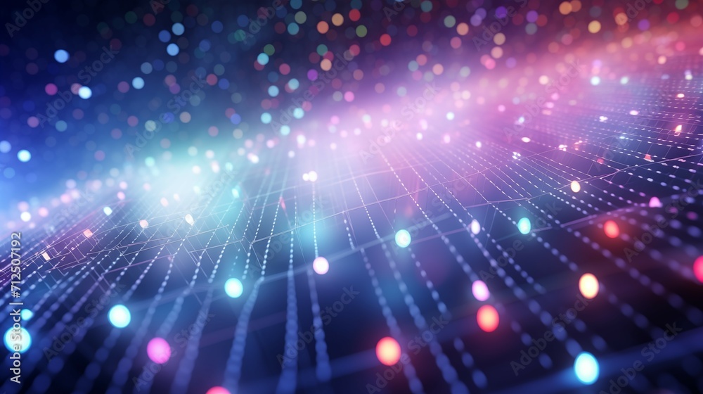 A colorful abstract technology wallpaper background with glowing lines and dots. A colorful abstract technology wallpaper background with glowing lines and dots.