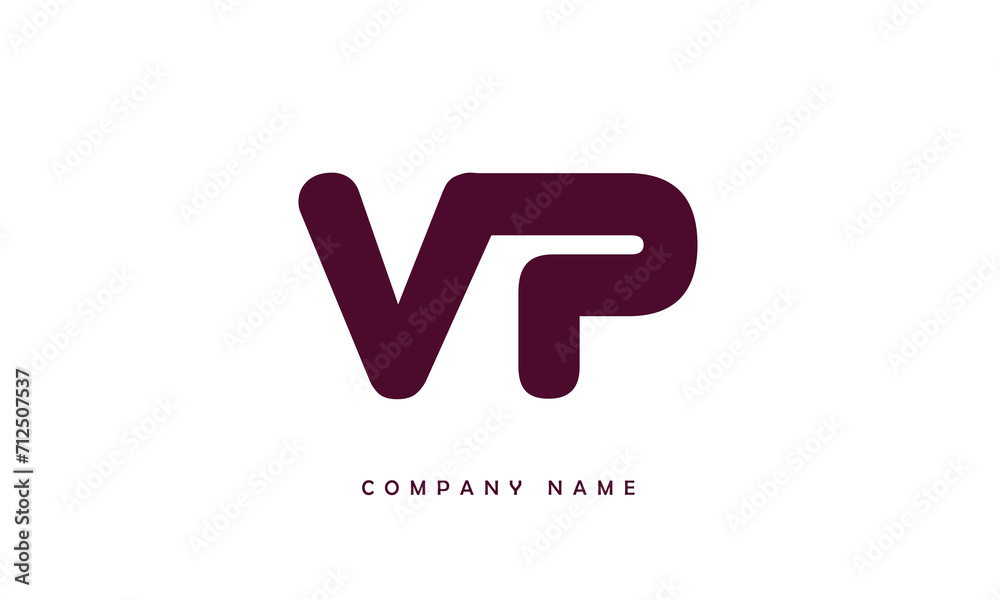 VP, PV, V, P Abstract Letters Logo Monogram