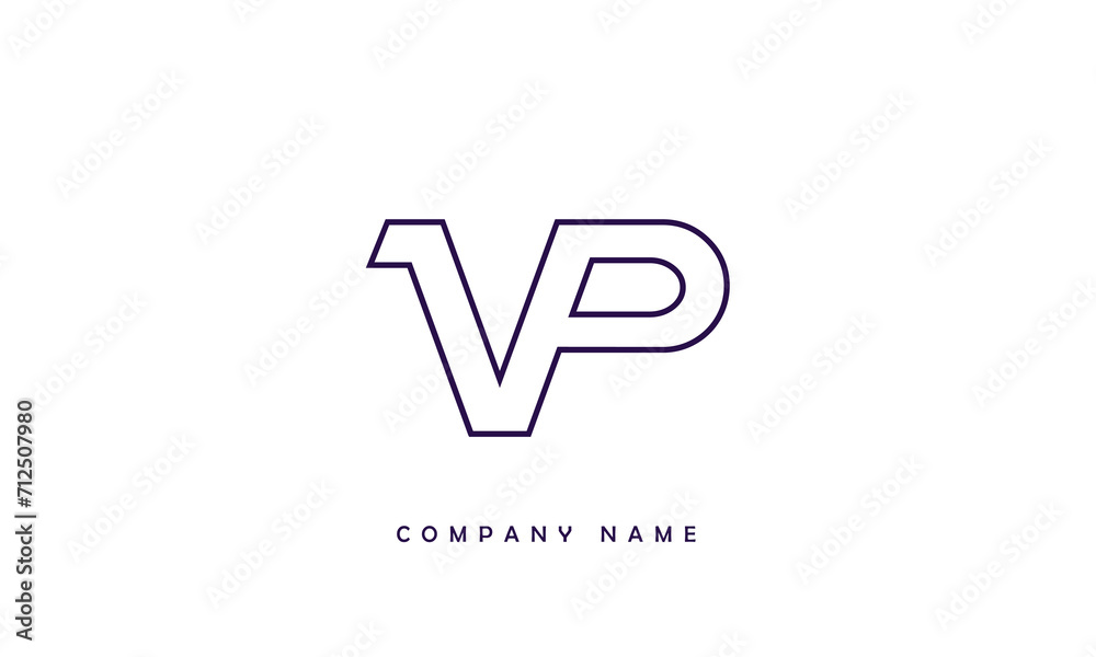 VP, PV, V, P Abstract Letters Logo Monogram VP, PV, V, P Abstract Letters Logo Monogram