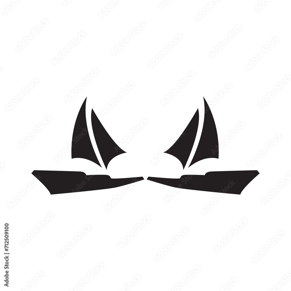 boat wood sail icon logo vector